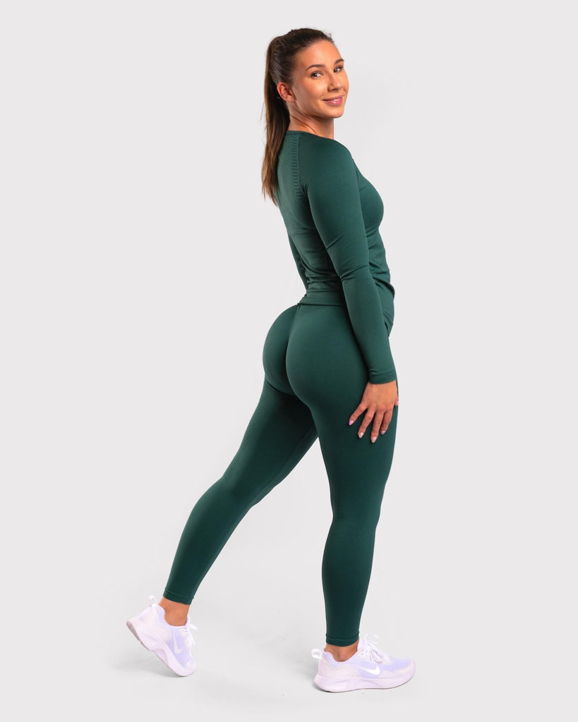 Hunter Green Classic Deluxe Long Sleeve - Peach Tights -
