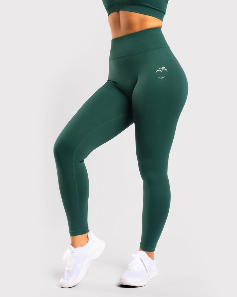 Hunter Green Classic Deluxe Mid Waist - Peach Tights -