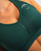 Hunter Green Classic Deluxe Sports-bra - Peach Tights -