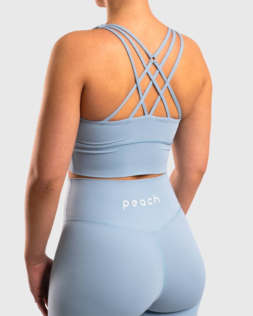 Light Blue Pure-Fit Sports-bra - Peach Tights -