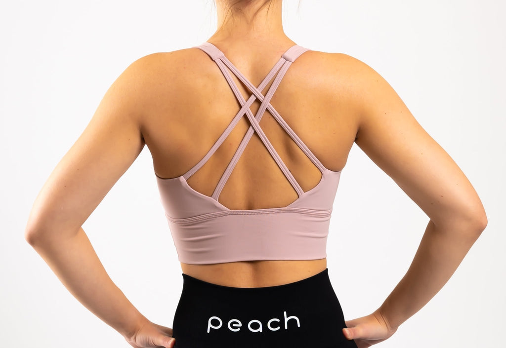 Light Blue Twist Sports-bra – Peach Tights