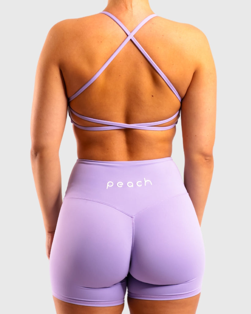 Light Purple Twist Sports-bra - Peach Tights -