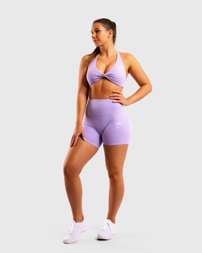 Light Purple Twist Sports-bra - Peach Tights -