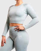 Mint Green Ribbed Long Sleeve - Peach Tights - Long sleeve