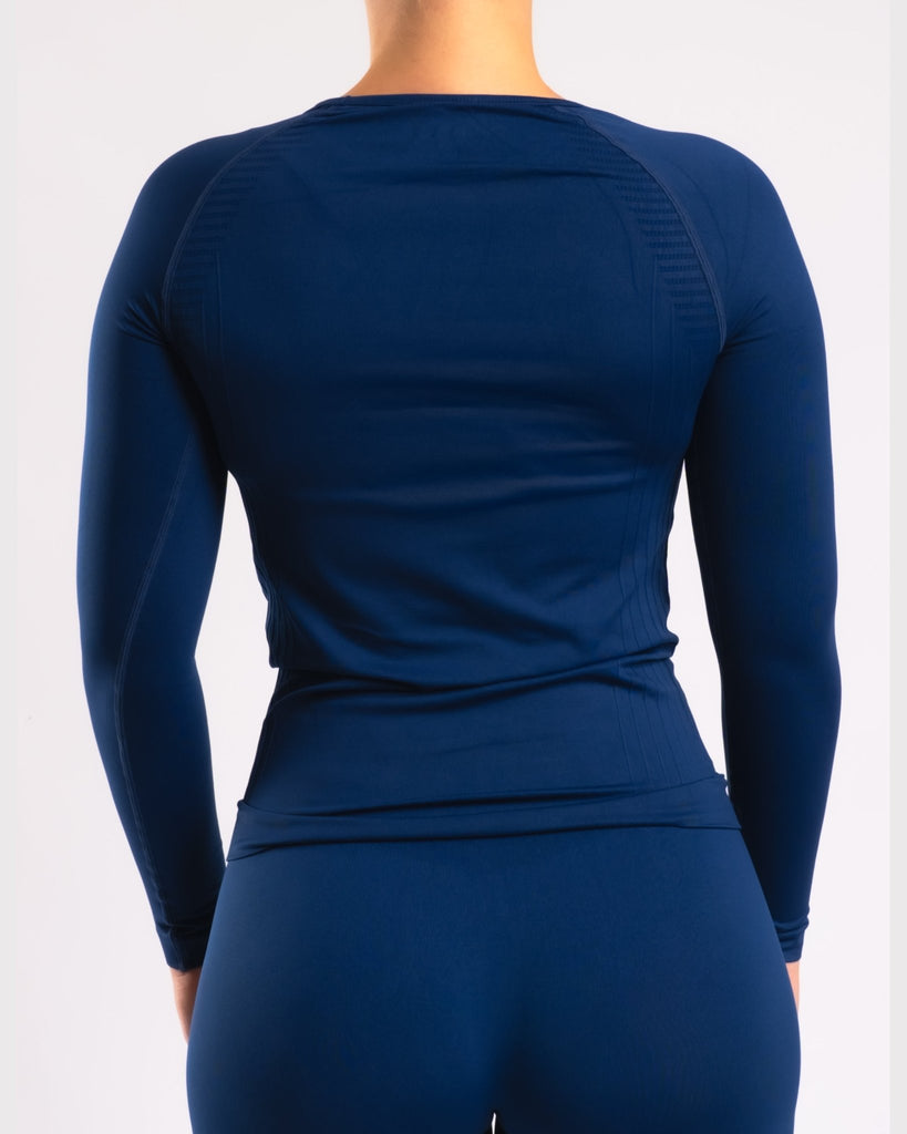 Navy Blue Classic Deluxe Long Sleeve - Peach Tights -