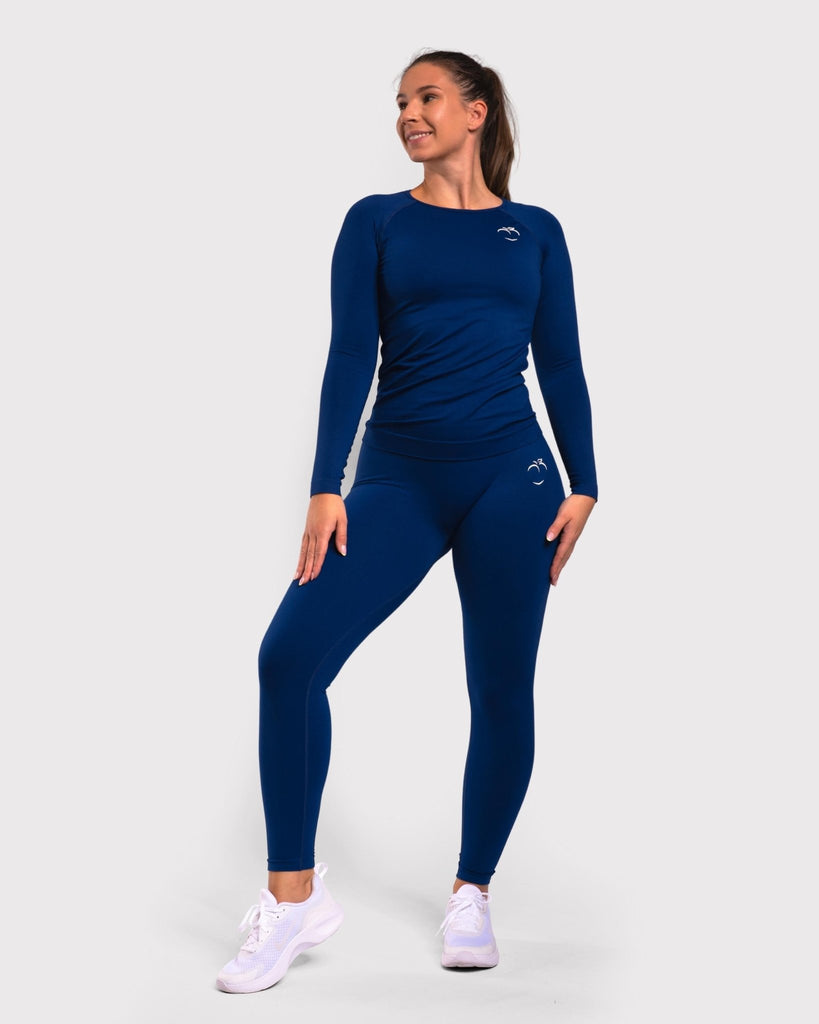 Navy Blue Classic Deluxe Long Sleeve - Peach Tights -
