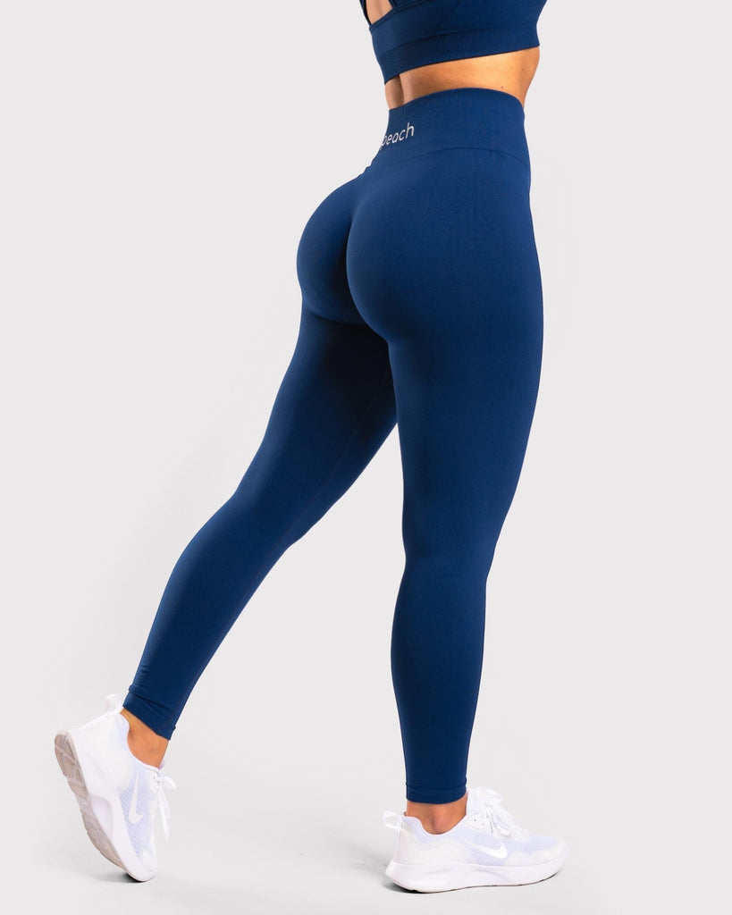 Navy Blue Classic Deluxe Mid Waist - Peach Tights -