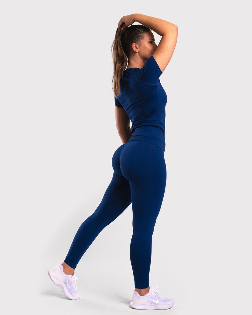 Navy Blue Classic Deluxe T-shirt - Peach Tights -
