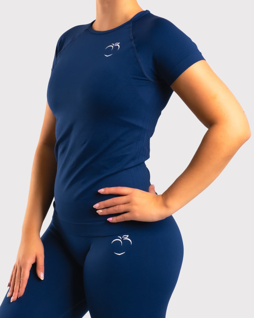Navy Blue Classic Deluxe T-shirt - Peach Tights -