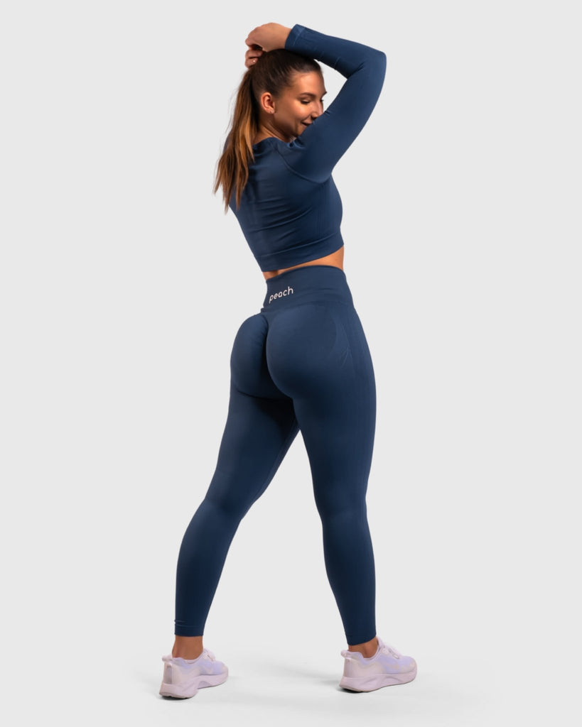 Navy Blue Lux Seamless - Peach Tights - Tights