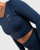 Navy Blue Lux Seamless Long Sleeve - Peach Tights - Long sleeve