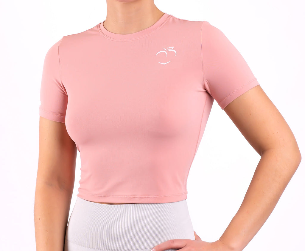 Pink Dry-Fit Cropped T-shirt - Peach Tights -