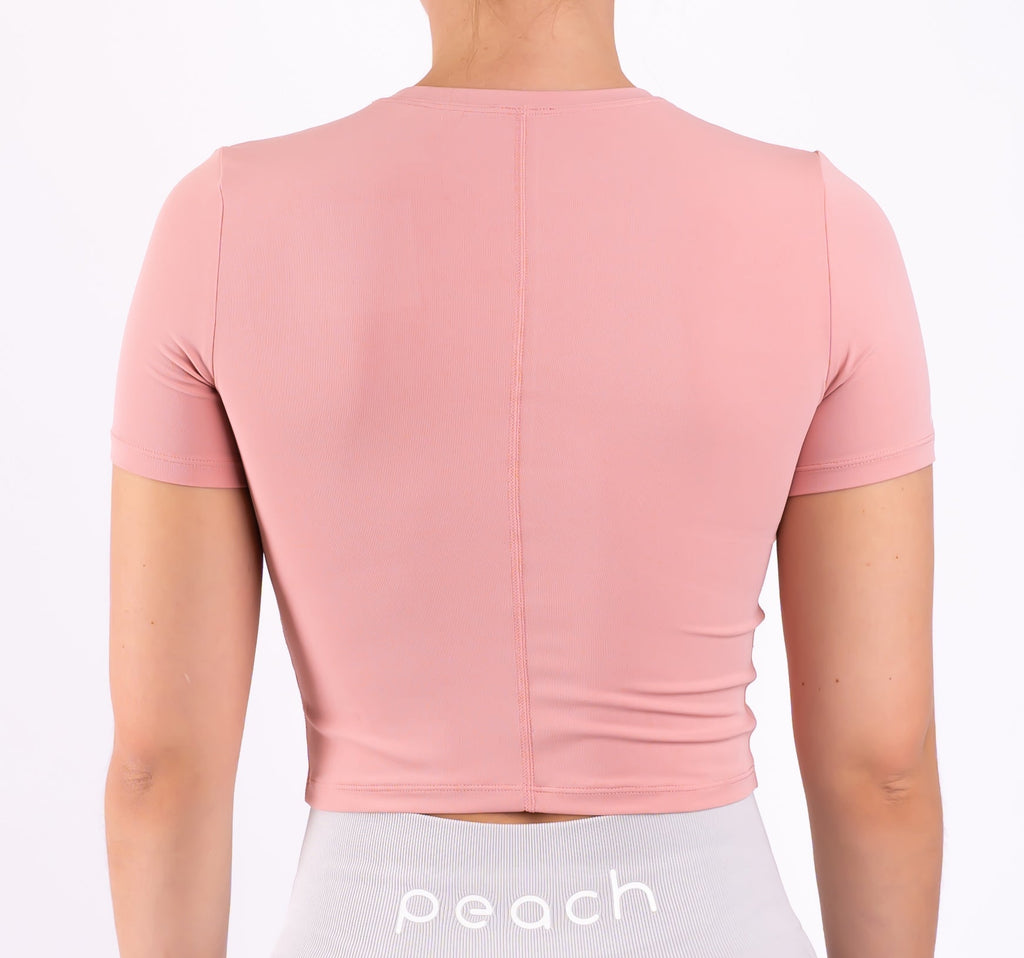 Pink Dry-Fit Cropped T-shirt - Peach Tights -