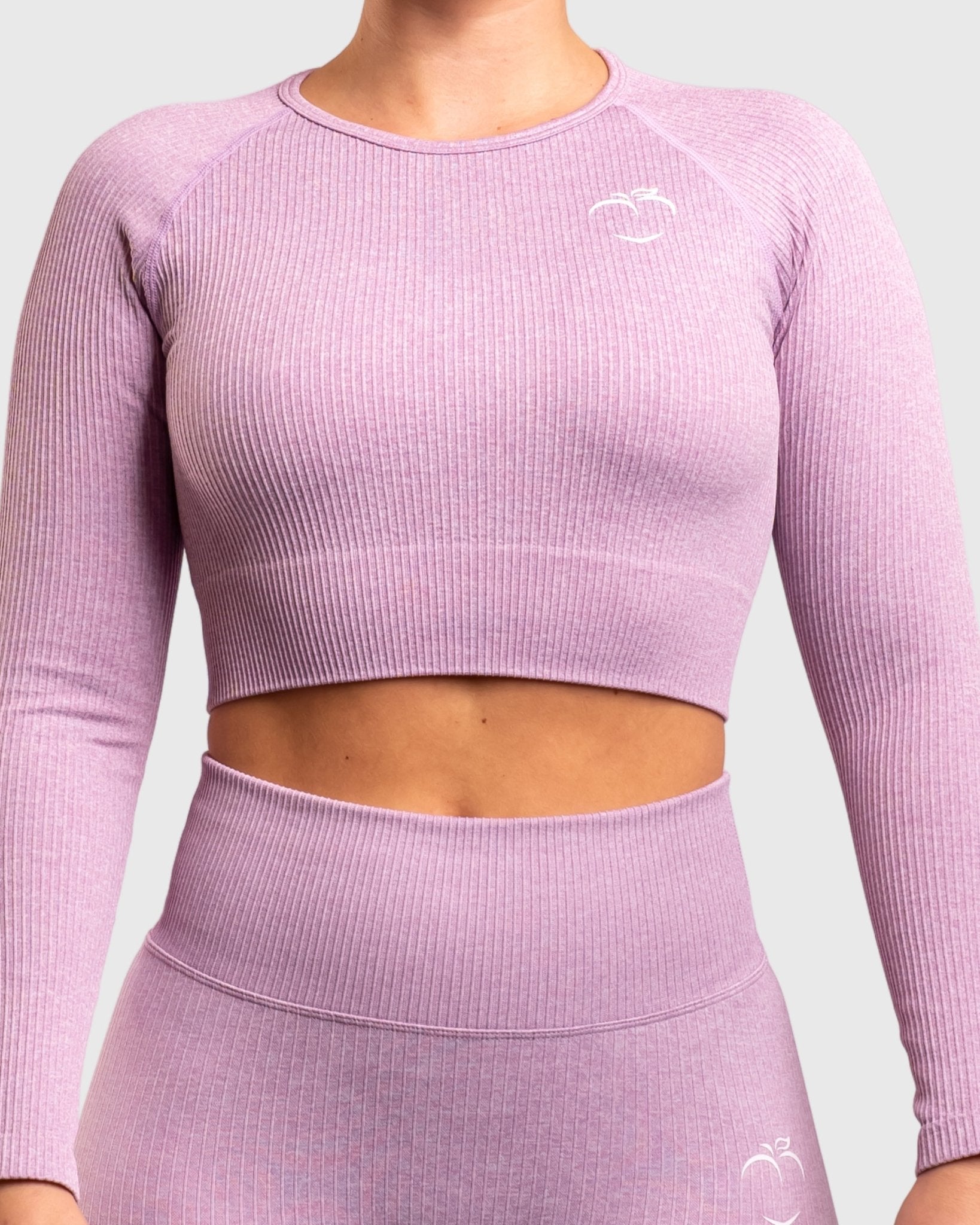 Pink Ribbed Long Sleeve - Peach Tights - Long sleeve