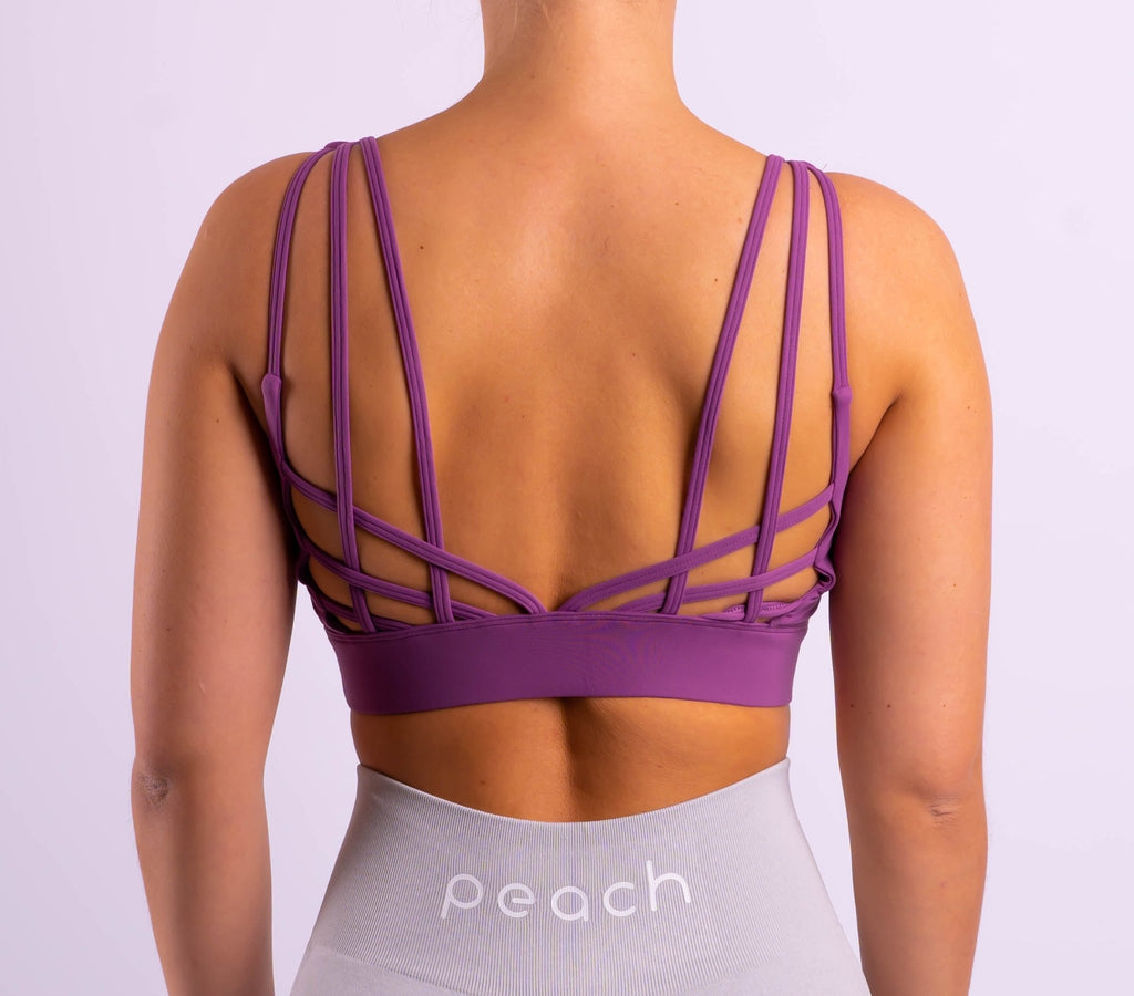 Purple Kinetic Sports-Bra - Peach Tights -