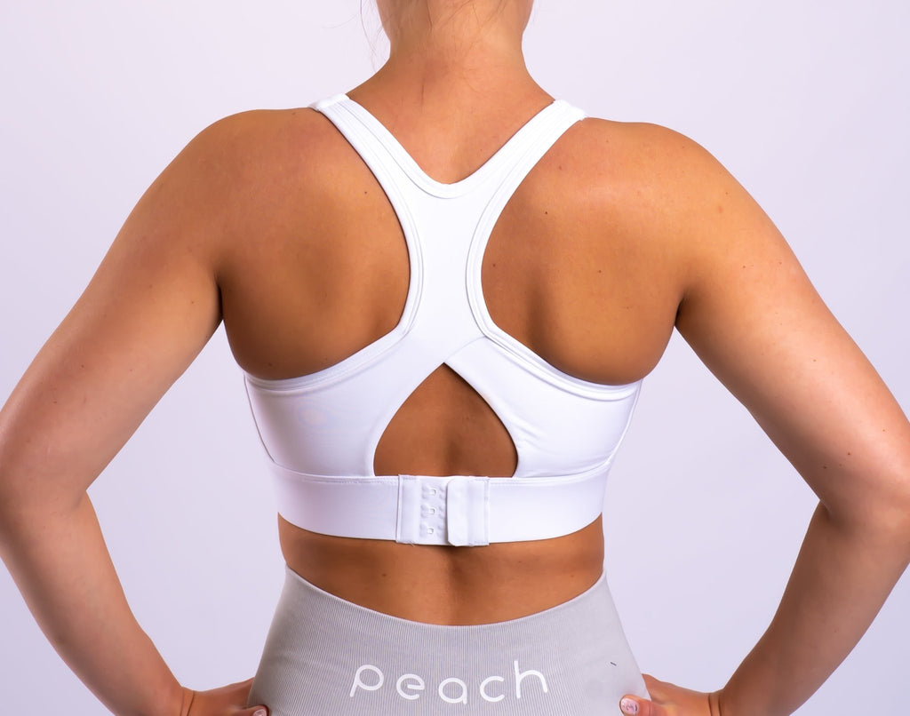 White Clip Sports-Bra - Peach Tights -